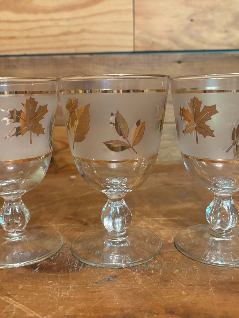 Libbey "Golden Foliage" Goblets (3)